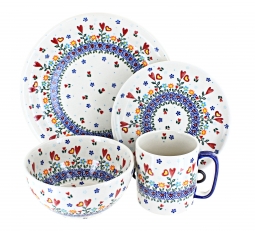 Hearts & Flowers 4 PC Place Setting - Service for 1